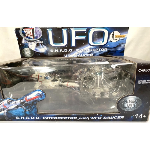 367 - A Gerry Anderson UFO S.W.A.D.O Interceptor with UFO saucers die-cast metal by Carlton in original bo... 