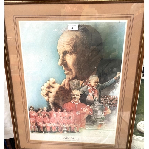 4 - A vintage 1970's Liverpool football poster, a 1930's Football label and similar posters etc