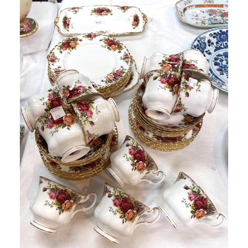 414 - A Royal Albert Old Country Roses 12 setting tea service with 12 cups, 12saucers, 12 small side plate... 