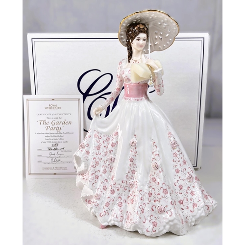 450J - Royal Worcester limited edition Peter Holland sculpted figurine, 'The Garden Party' 2233/7500 with b... 