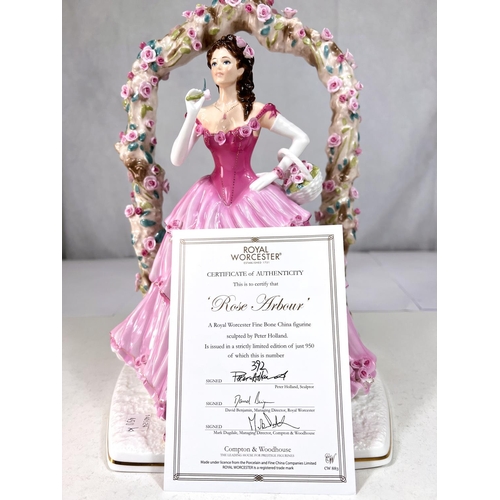 450K - Royal Worcester figuring sculpted by Peter Holland, 'Rose Arbour' 392/950 with box and certificate