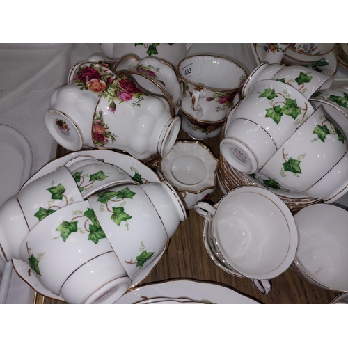 493 - 6 Royal Albert cups and saucers, other similar items and a Colclough Ivy pattern dinner and tea serv... 