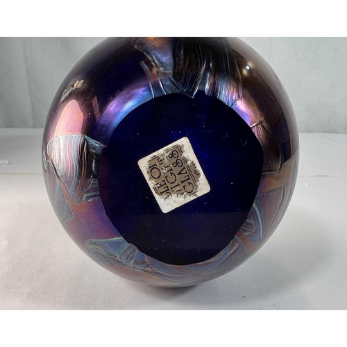 505 - Isle of Wight Paperweights: three large paperweights with labels to bases, all three with swirling i... 