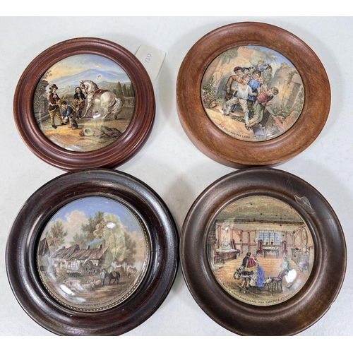 520 - K.V. Mortimer Pot-Lids and other coloured Printed Staffordshire Wares reference books and four frame... 