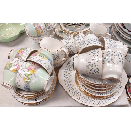 533 - A Royal Grafton Art Deco floral part tea set, approx. 20 pieces and 2 other part tea services, Royal... 