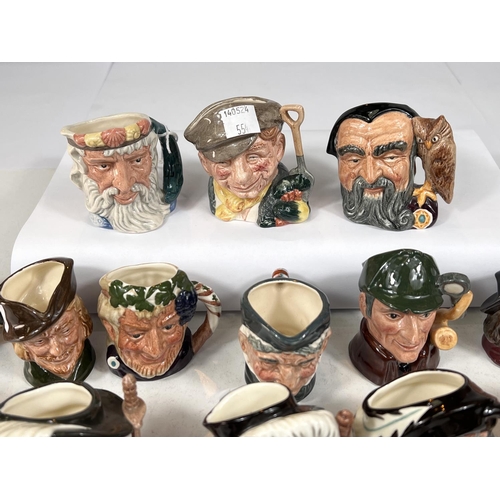 554 - 18 small Royal Doulton character jugs