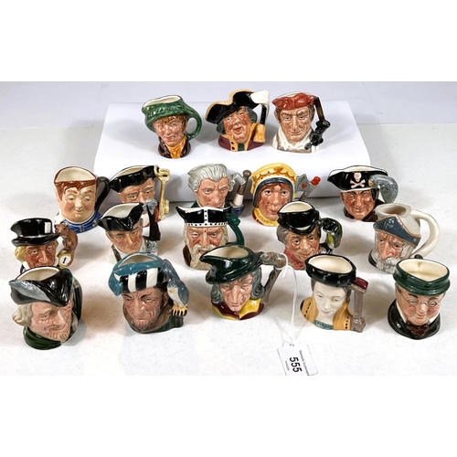 555 - 18 small Royal Doulton character jugs