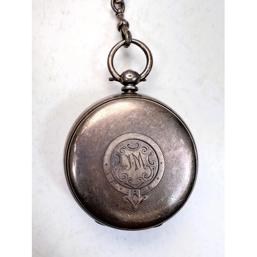 621 - A 19th century open faced key wound pocket watch in hallmarked silver case by Marcus King, Birmingha... 