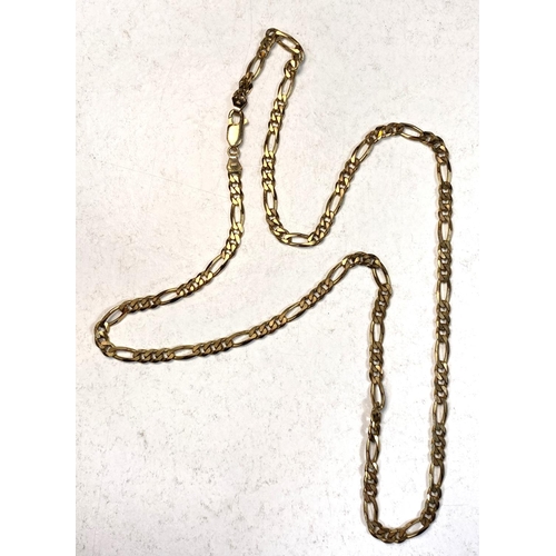 628 - A yellow metal flattened curb link chain stamped 375 Italy, length 60cm, 21.6gm