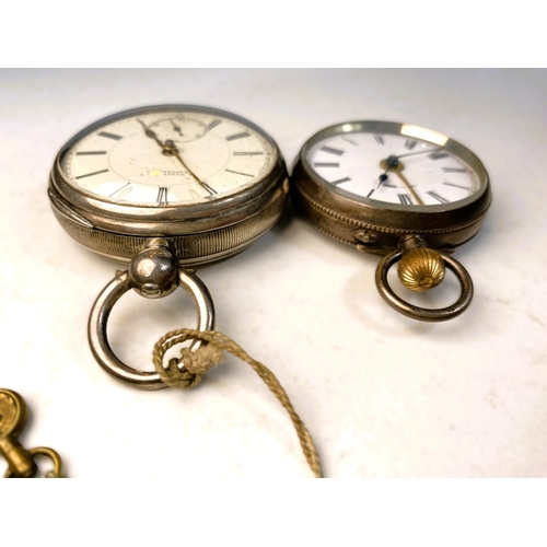 658 - An open faced key wound hallmarked silver gent's pocket watch by H Wolfe, Manchester and a similar w... 