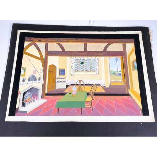 803 - LAMBERT SMITH (British 20th century) - gouache on paper , theatre set design for flare path (Terence... 