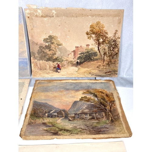 817 - THOMAS LEESON ROWBOTHAM- water colour Italian lake scene ,signed and dated 1856 and 7 other water co... 