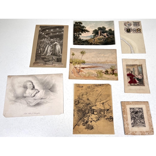 824 - SCRAPBOOK prints a selection 19th century 