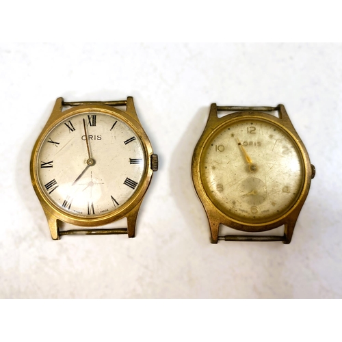 743 - Two vintage gents gilt cased Oris wristwatches