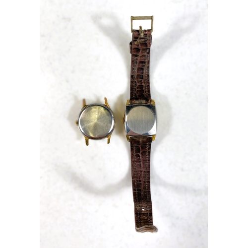 746 - A black dial Smiths gents wristwatch and another square dial on leather strap