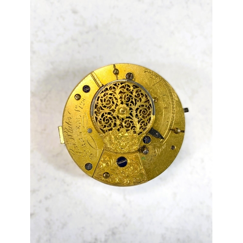 752 - An 18th century Williams London pocket watch movement and another George Slater Burslem