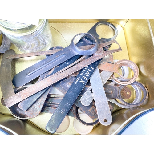 756 - A collection of vintage watch tools, case back openers etc