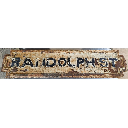 123 - A Victorian cast metal street sign for Randolph Street