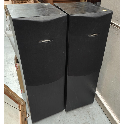 3 - A pair of Celestion floor standing speakers, 25i, 120 watts (per speaker) approx 33 inches ,(spiked ... 