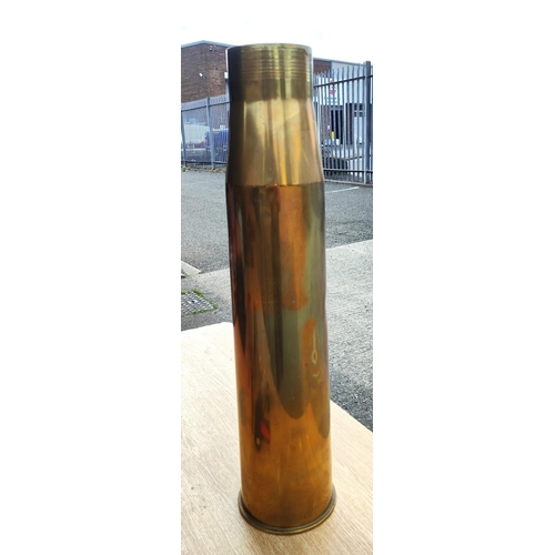 309 - A large mid / late 20th century naval brass shell casing as used in Falklands, 4.5 N44MK3, height 70... 