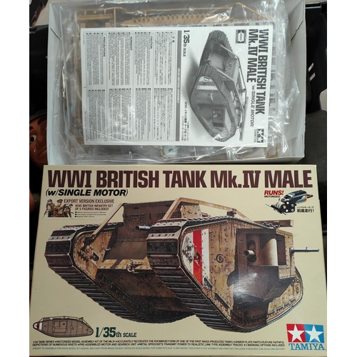 349 - A boxed and sealed interior Tamiya 1/35th scale model kit of a WWI British Tank, MK.IV male single m... 