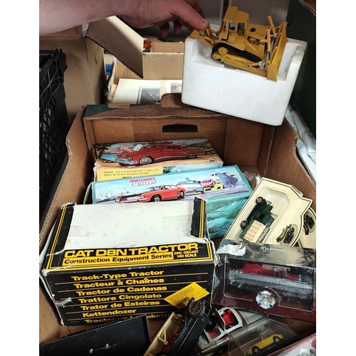 384 - A collection of boxed and loose die-cast vehicles, various models etc. including CAT D8N Tractor, Mi... 