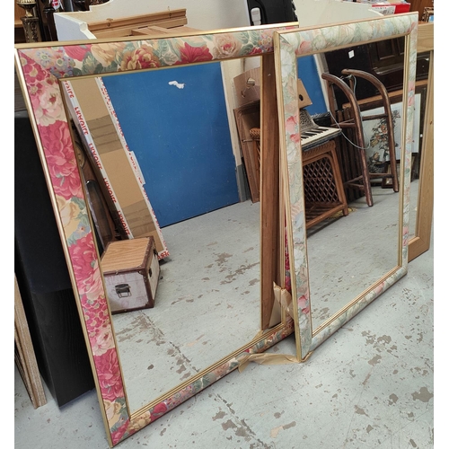 58A - Two modern rectangular wall mirrors in floral frames