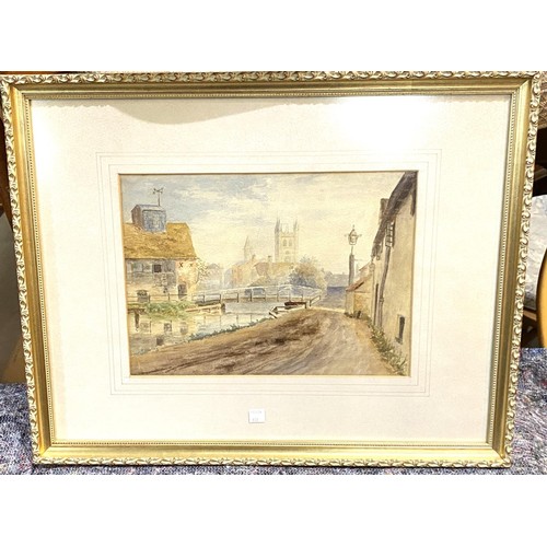 839 - A 19th century coastal landscape, watercolour, unsigned, 32 x 52cm framed and glazed and 4 other wat... 