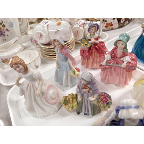 454 - A selection of 10 small Royal Doulton figures:- Cissie HN1809, Bo Peep HN1811, Penny HN2424, Old Bal... 