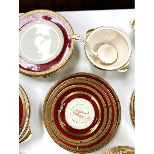 535A - An Adams red and gilt part dinner service and a hand decorated and signed Japanese service