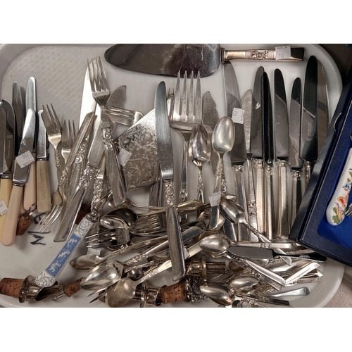 730 - 2 part canteens of silver plated cutlery including a cased set of mote spoons