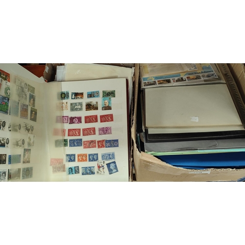 169 - A collection of Europe and World stamps loose and in stock books; a collection of Commonwealth stamp... 