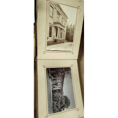 219 - A MOST INTERESTING COUNTRY ESTATE photograph album to include images of skeletons, bicycle riders, a... 