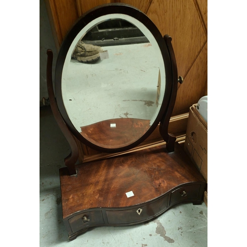 968 - A Georgian style mahogany dressing table mirror with drawer to base; an early 20th century Arts &... 