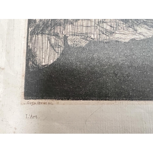 835 - FRANCISCO GOYA Y LUCIENTES etching llna Reina del circo published by LIENARD, PARIS 245x350mm (some ... 