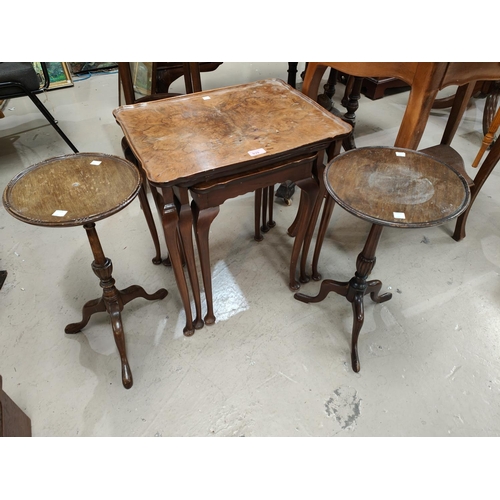 939 - A mid 20th century teak coffee table with flip white or wooden top, 60 x 60 x 35cm and a similar Par... 