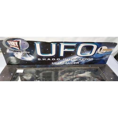 10 - A Gerry Anderson UFO S.W.A.D.O Interceptor with UFO saucers die-cast metal by Carlton in original bo... 