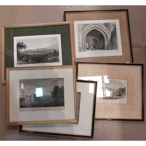 113 - Ten 18th/19th century engravings depicting topographical scenes and architecture, framed and glazed