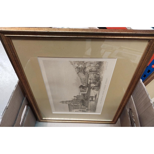 113 - Ten 18th/19th century engravings depicting topographical scenes and architecture, framed and glazed