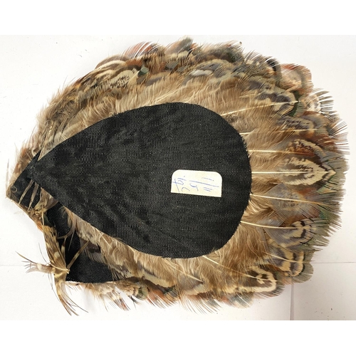 151 - Five vintage taxidermy fashion pads formed from Pheasant feathers