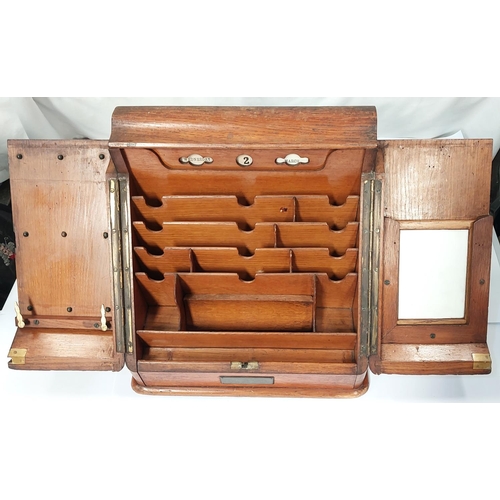 2 - An Edwardian oak slope front correspondence box