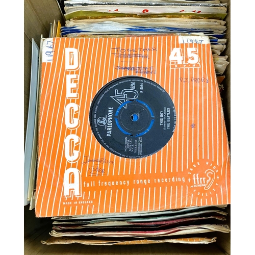 248 - A large selection of 1960's and later singles. 100+ Rock and Pop, various artists