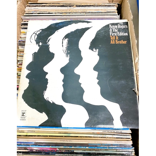 258 - A large quantity of vinyl LP's. 100+ Rock and Pop, Various artists