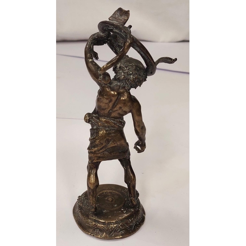 31 - A classical bronze depicting Zeus throwing a table ht. 15cm (a/f).