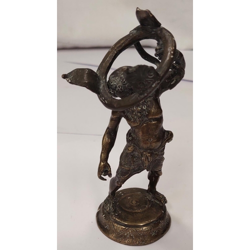 31 - A classical bronze depicting Zeus throwing a table ht. 15cm (a/f).