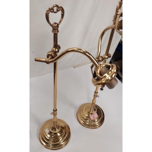 4 - A pair of Edwardian style brass adjustable reading lamps