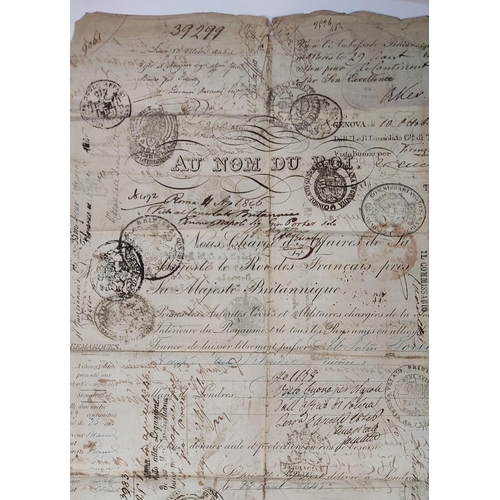 41 - FRENCH PASSPORT issued to Mr. John Porter, 1846.