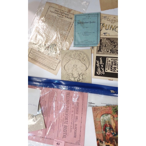 43 - Four 19th Century VALENTINES (to Cecilia) and an interesting selection of 19th Century ephemera; lat... 