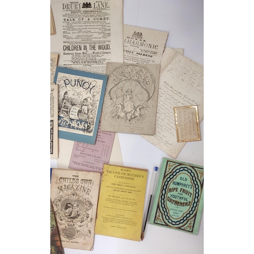 43 - Four 19th Century VALENTINES (to Cecilia) and an interesting selection of 19th Century ephemera; lat... 