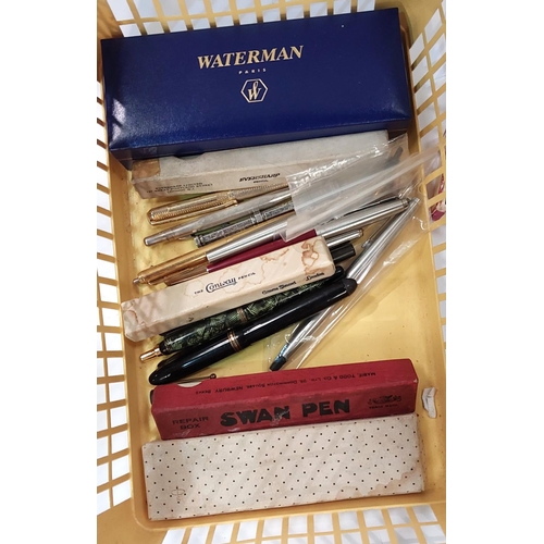 71 - A collection of various Parker and Waterman's vintage pens, some 14k nibs etc